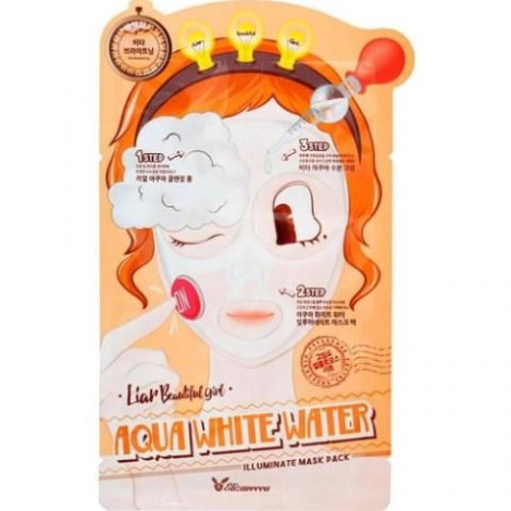 Увлажняющая маска для лица Aqua white water illuminate mask pack, 25 мл, Elizavecca