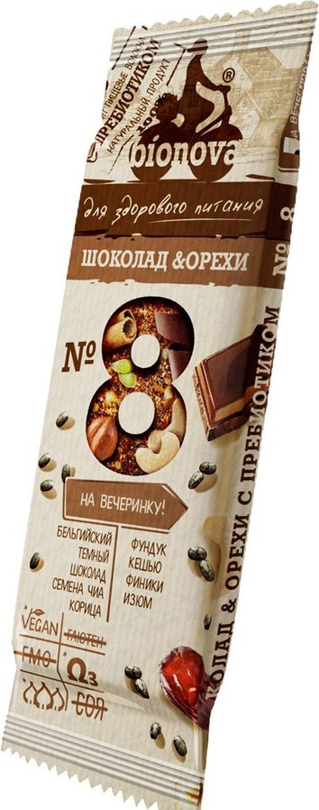Фруктово-ореховый батончик с шоколадом, 35 гр, Бионова