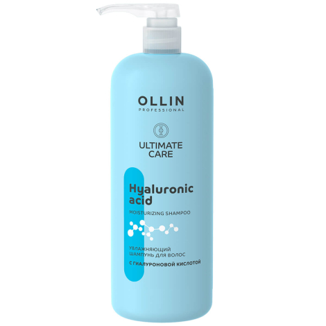 Ultimate Care Увлажняющий шампунь для волос с гиалуроновой кислотой, 1000 мл, OLLIN
