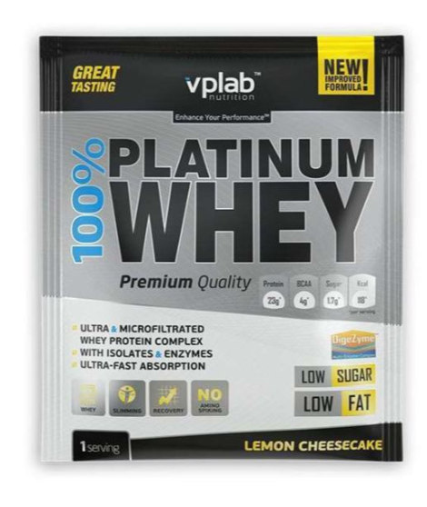 Сывороточный протеин 100% Platinum Whey, вкус «Лимонный чизкейк», 908 гр, VPLab