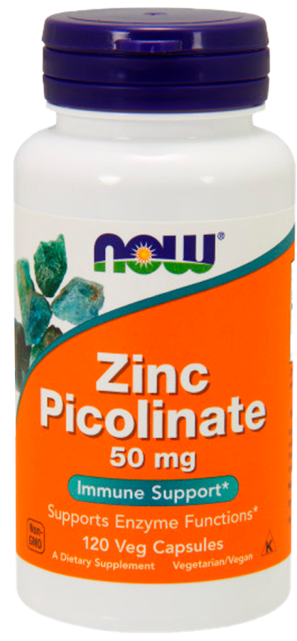 Цинка пиколинат, 50 мг, 120 капсул, NOW