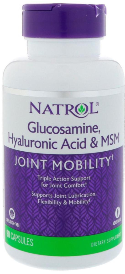 HYALURONIC ACID MSM &amp; GLUCOSAMINE, 90 капсул, Natrol