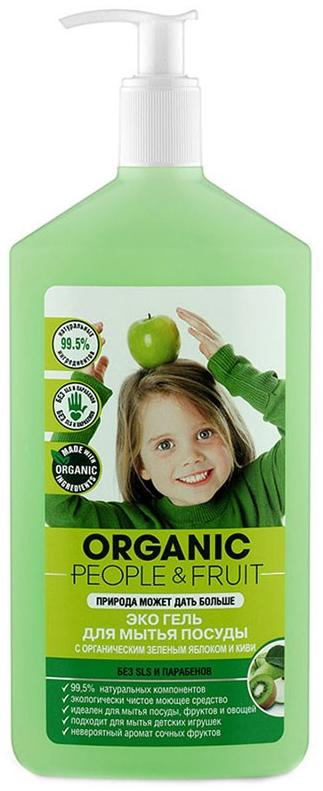Гель для мытья посуды, зеленое яблоко и киви, 500 мл, Organic People