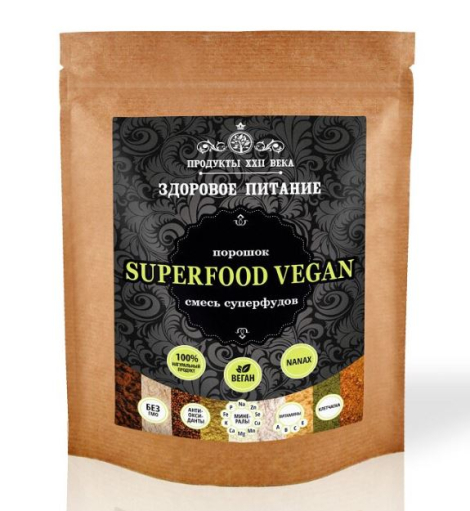 Смесь суперфудов NANAX &quot;Superfood Vegan&quot;, порошок, 200 гр, Продукты XXII века