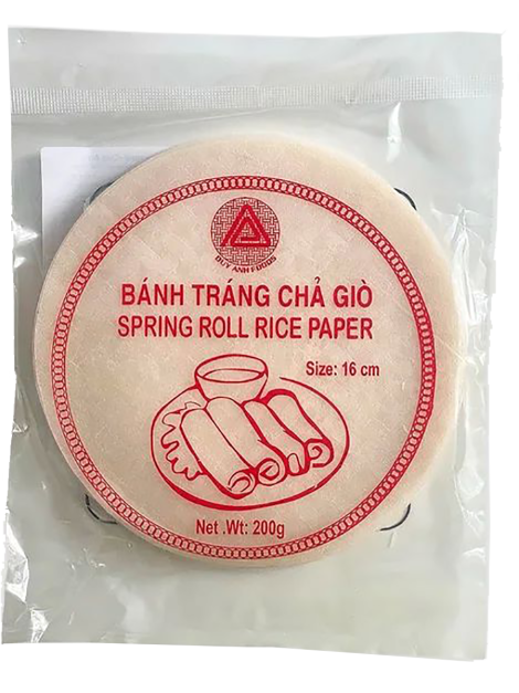 Бумага рисовая для спрингрол (SPRING ROLL), 16 см, 200 г, DUY ANH