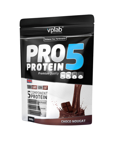 Многокомпонентный протеин PRO5, вкус «Шоколад-нуга», 500 гр, VPLab