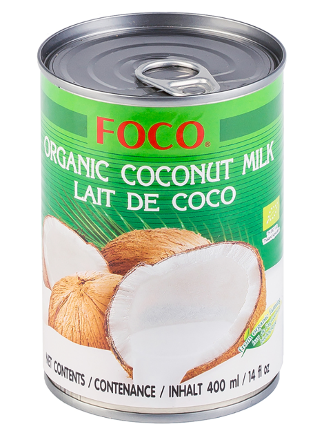 Органическое кокосовое молоко, 10-12%, 400 мл, FOCO