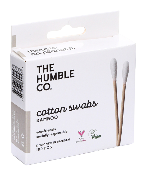 Натуральные бамбуковые ватные палочки, белая вата, HUMBLE