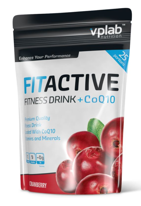 Витаминно-минеральный напиток c коэнзим Q10 FitActive Fitness Drink, вкус «Клюква», 500 гр, VPLab