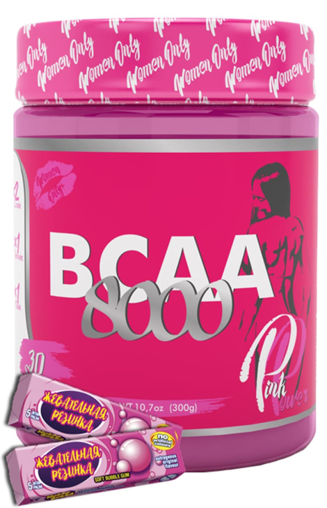 BCAA 8000, Bubble Gum, 300 гр, Pink Power