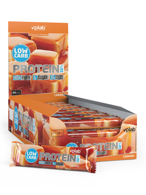 Low Carb Protein Bar, Карамель, 24 шт, VPLab Nutrition