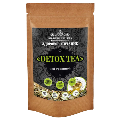 Detox Tea, чай травяной, дойпак 100 г, Продукты XXII века