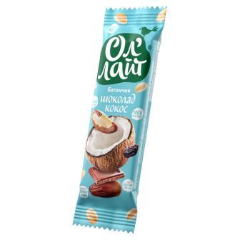 Фруктово-ореховый батончик «Шоколадный с кокосом», 30 гр, Ол'лайт