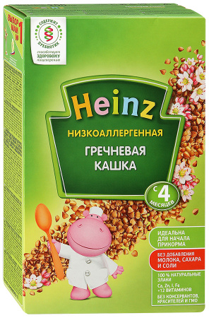 Низкоаллергенная гречневая кашка, 200 гр, Heinz