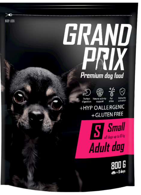 Сухой корм для взрослых собак мелких и миниатюрных пород GRAND PRIX Small Adult, 800 г, GRAND PRIX