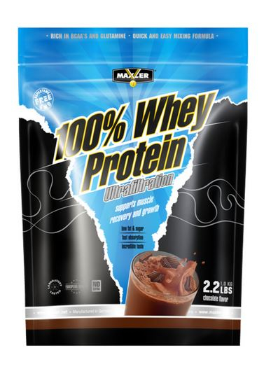 Протеин 100% Whey Protein Ultrafiltration, вкус Шоколад, 1 кг, MAXLER