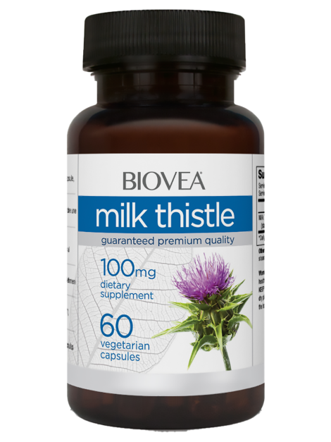 Milk thistle, 100 mg, 60 вег.капсул,  Biovea