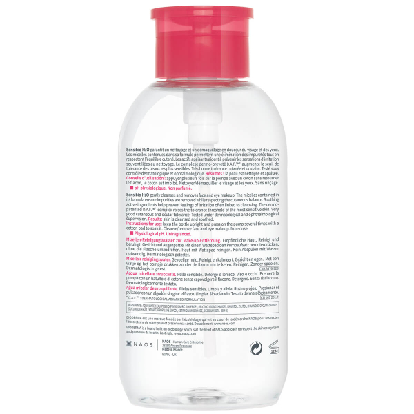 Sensibio H2O Мицеллярная вода для чувствительной кожи с помпой, 500 мл, Bioderma - фото