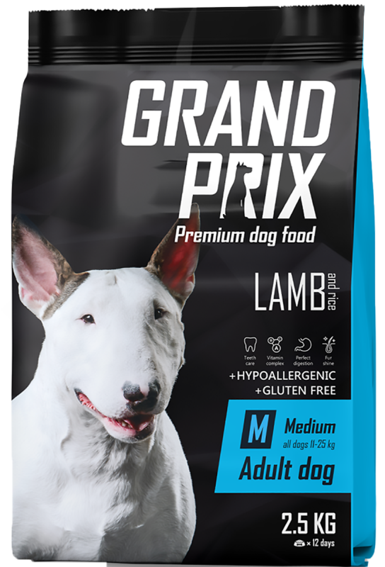 Корм сухой для взрослых собак средних пород GRAND PRIX Medium Adult  ягненок,  2.5 кг, GRAND PRIX