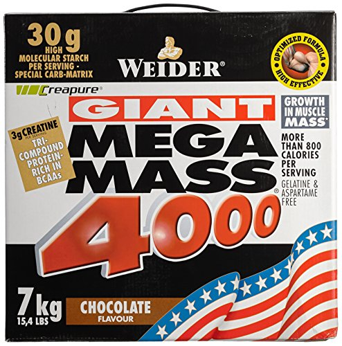 Гейнер Mega Mass 4000, вкус «Шоколад», 7 кг, Weider