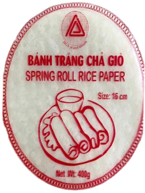 Бумага рисовая для спрингрол (SPRING ROLL), 16 см, 400 г, DUY ANH