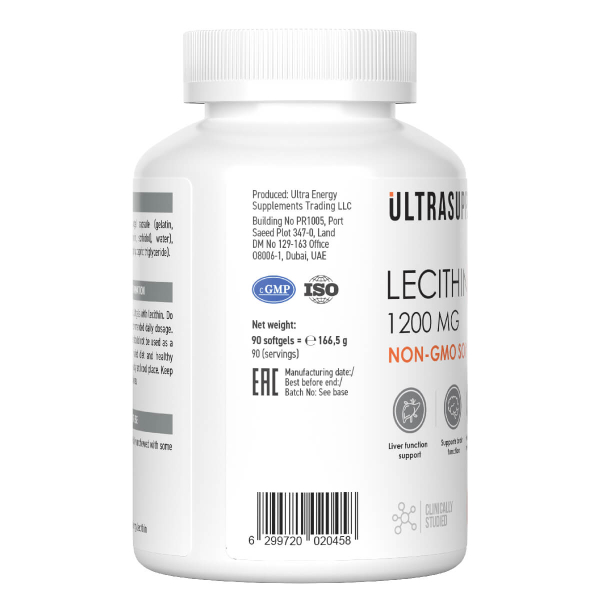Лецитин, 90 капсул, Ultrasupps цена 900 ₽