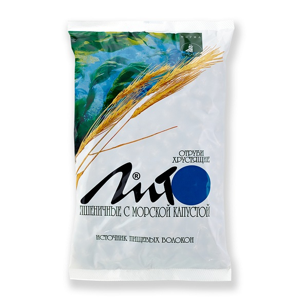 Отруби пшеничные хрустящие с кальцием и морской капустой, 200 гр, Лито