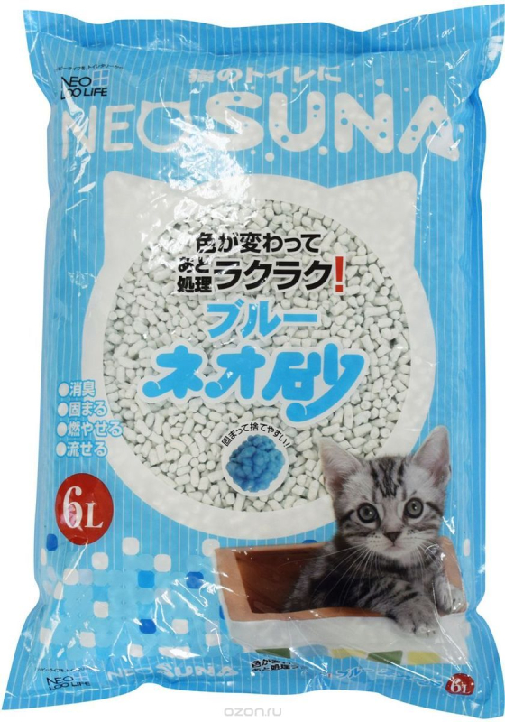 Наполнитель для кошачьего туалета бумажный комкующийся NEO SUNA, 6 л, KOCHO