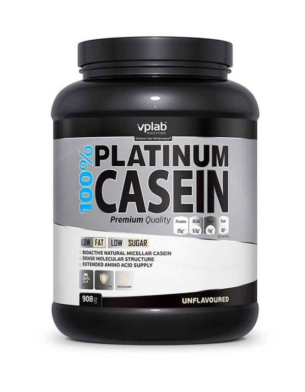 Казеин 100% Platinim Casein, без вкуса, 908 гр, VPLab