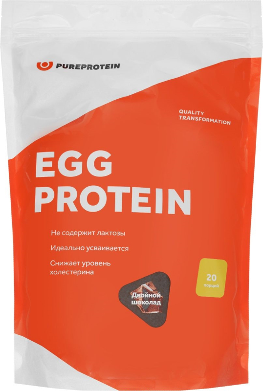 Яичный протеин, вкус «Двойной шоколад», 600 гр, Pure Protein