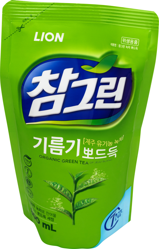 Купить Антибактериальное средство для мытья посуды, овощей и фруктов Chamgreen С (зеленый чай), 800 мл, CJ Lion