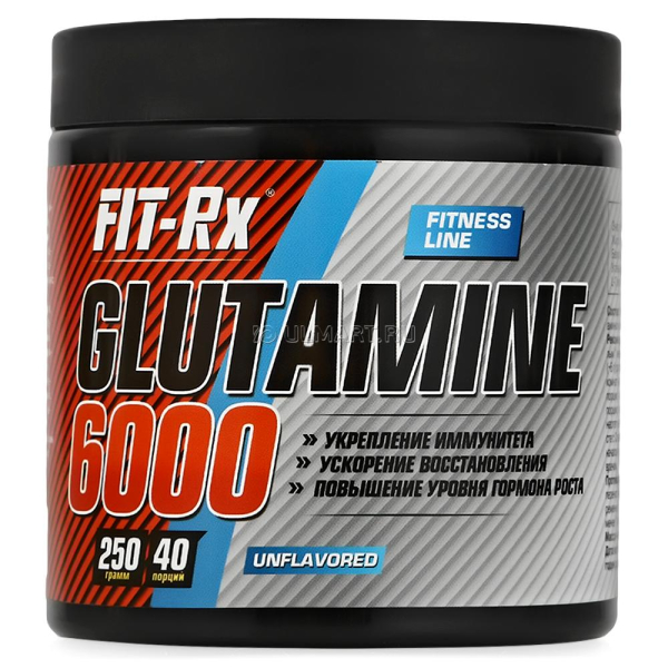 Глютамин Glutamine 6000, 250 гр, Fit-Rx