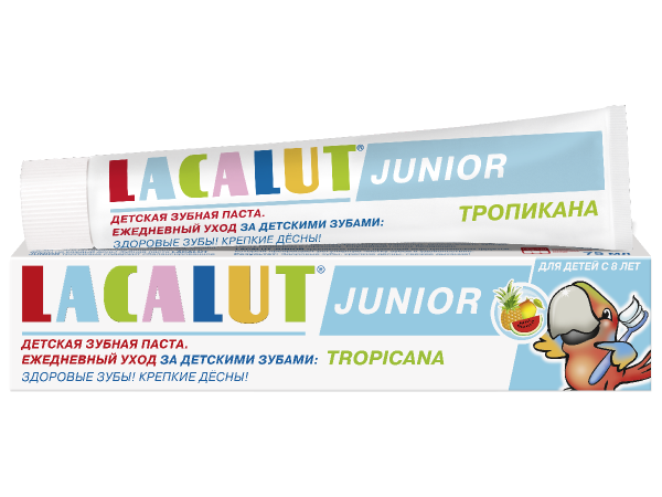 Детская зубная паста JUNIOR Тропикана 8+, 75 мл, Lacalut