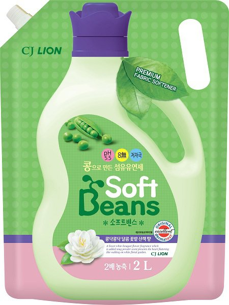 Кондиционер для белья Soft Beans на основе экстракта зеленого гороха, 2 л, CJ Lion