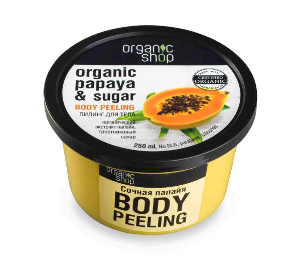 Пилинг для тела «Сочная папайя», 250 мл, Organic Shop
