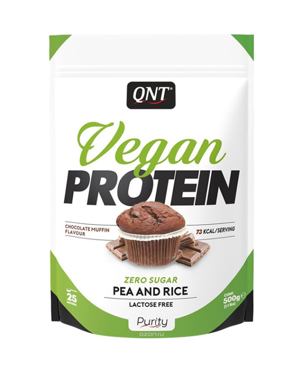 Веган протеин, вкус «Шоколад и маффин», 500 гр, QNT