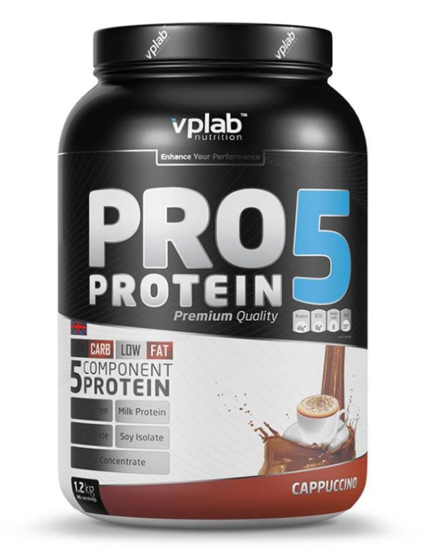 Многокомпонентный протеин PRO5, вкус «Капучино», 1200 гр, VPLab