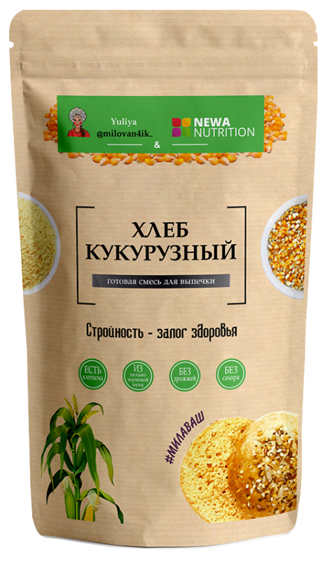 Смесь для выпечки кукурузного хлеба, 300 гр, Newa Nutrition