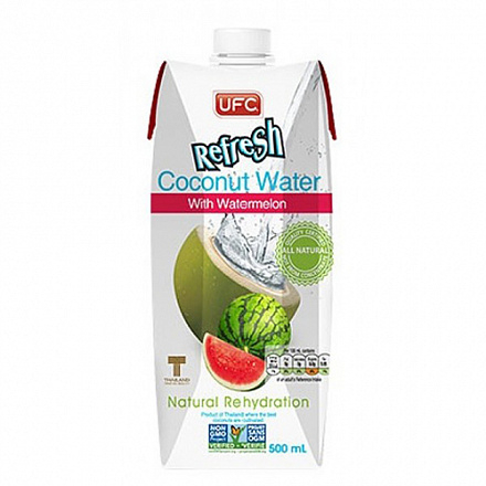 Кокосовая вода Refresh c арбузным соком, 500 мл, UFC