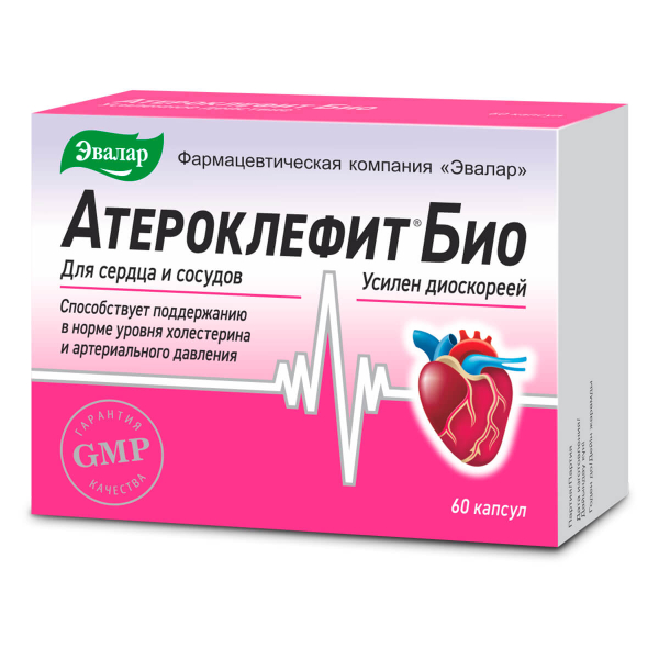 Купить Атероклефит Био для сердца и сосудов, 60 капсул, Эвалар