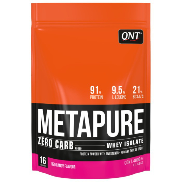 Изолят сывороточного протеина METAPURE (красная конфета) , 480 гр, QNT