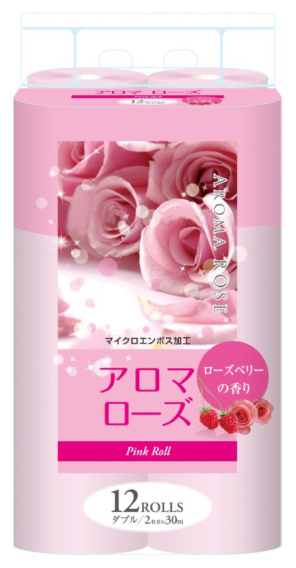 Туалетная бумага двухслойная, аромат розы и малины, 12 рулонов, FUJIEDA SEISHI