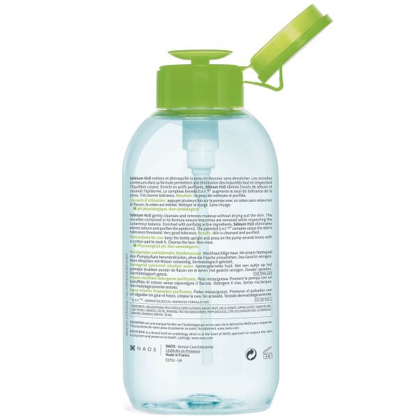Sébium Мицеллярная вода для жирной и проблемной кожи с дозатором, 500 мл, Bioderma - фото