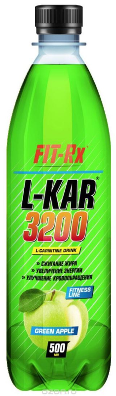 L-Kar 3200, вкус зеленое яблоко, 500 мл, Fit-Rx