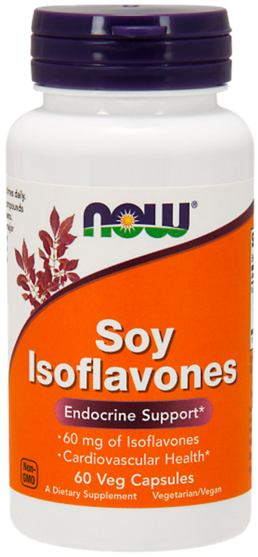 Изофлавоны сои, 60 мг, 60 вегетарианских капсул, NOW
