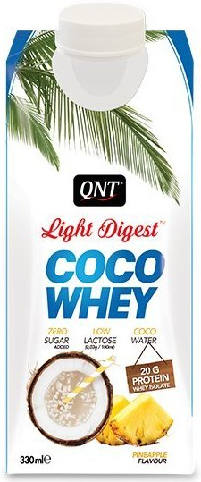 Кокосовая вода с протеином Coco Whey Light Digest, вкус «Ананас и кокос», 330 мл, QNT
