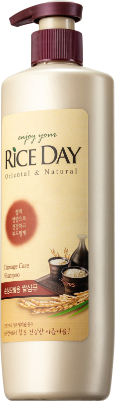 Купить Шампунь Rice Day  для поврежденных волос увлажняющий, 550 мл, CJ Lion