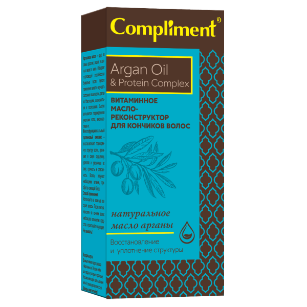 Купить Масло-реконструктор для кончиков волос Argan Oil&amp;Protein, 25 мл, Compliment