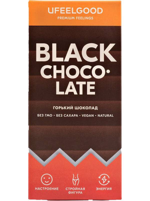 Какао плитка (100% шоколад, без сахара), 240 гр, Ufeelgood