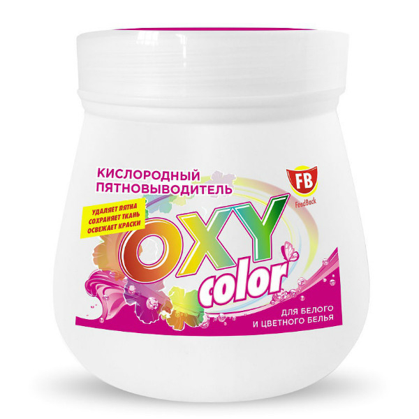 Кислородный пятновыводитель для цветного белья Oxy color, 1 кг, FeedBack